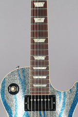 2008 Gibson Custom Shop Les Paul Standard Silver Sparkle With Blue Flames