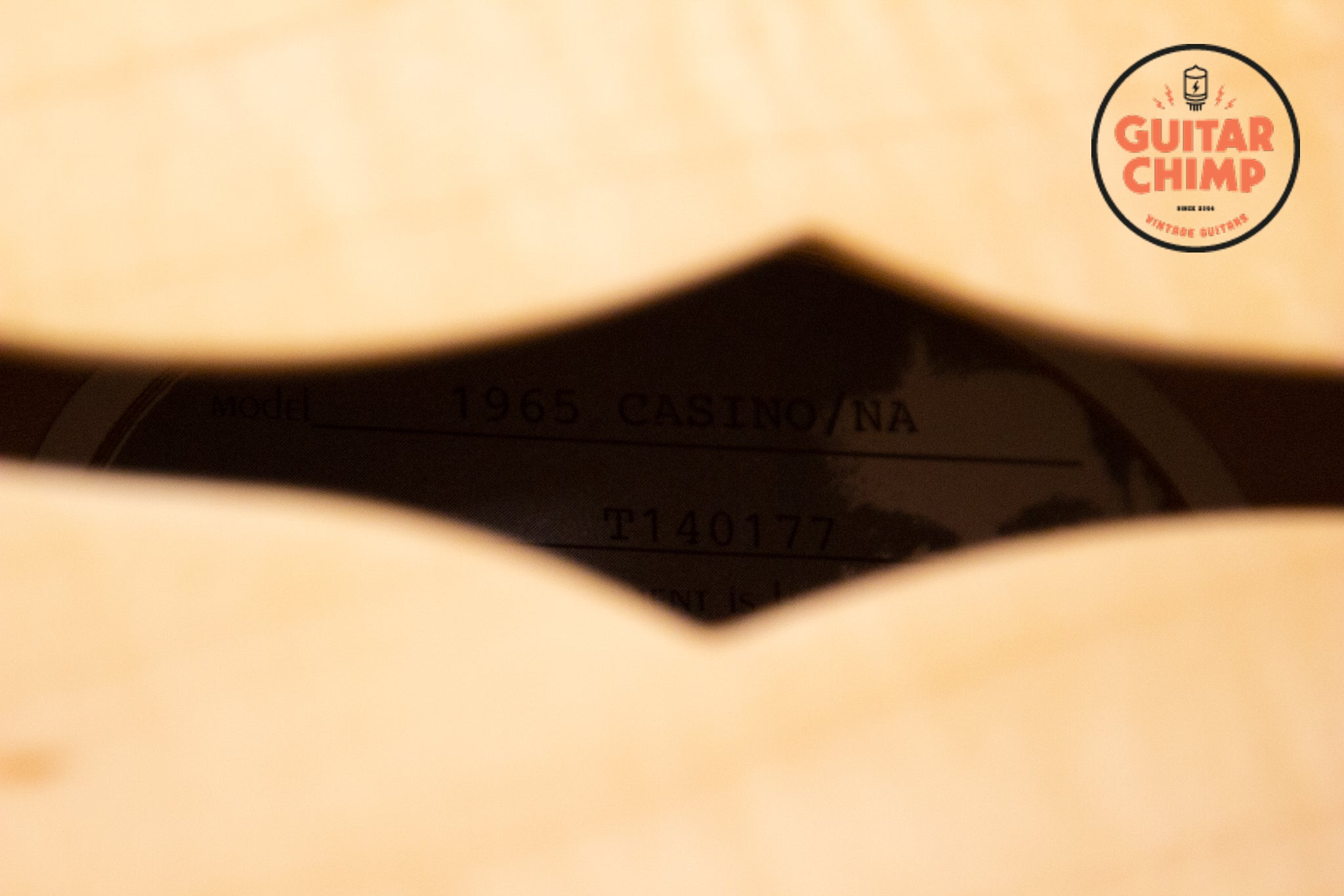 2014 Epiphone Elitist 1965 Casino Natural Guitar Chimp