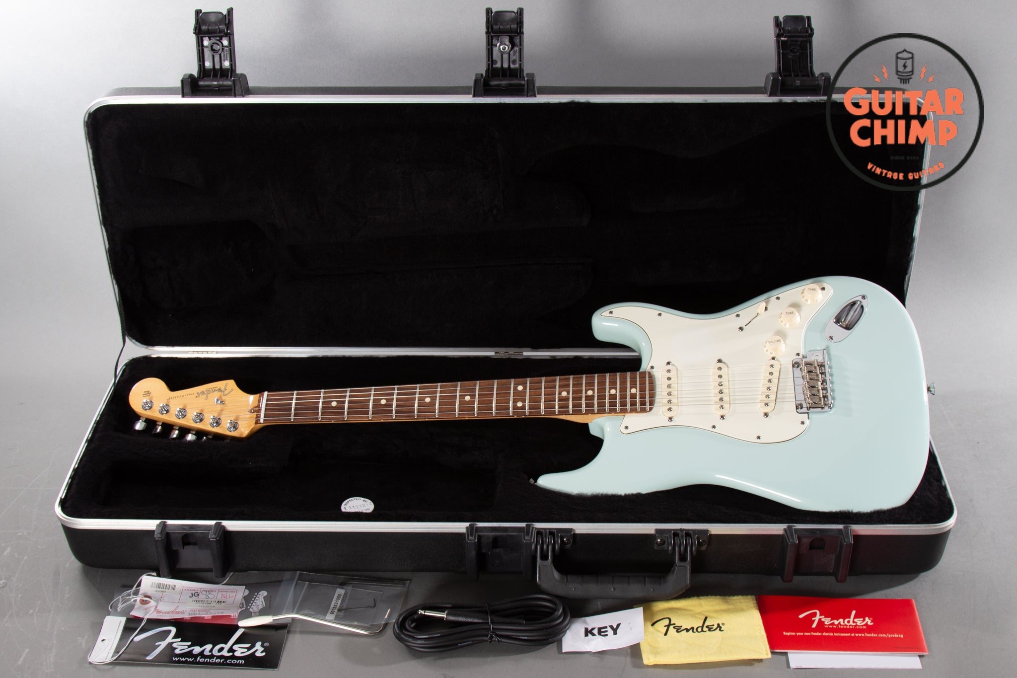 2013 Fender American Standard Stratocaster Sonic Blue Guitar Chimp