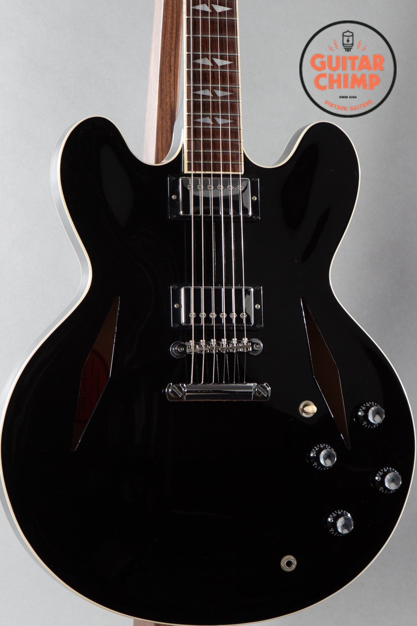 2008 Gibson Dave Grohl Signature DG 335 Ebony Guitar Chimp 2008-gibson-dave-grohl-signature-dg-335-ebony-guitar-chimp