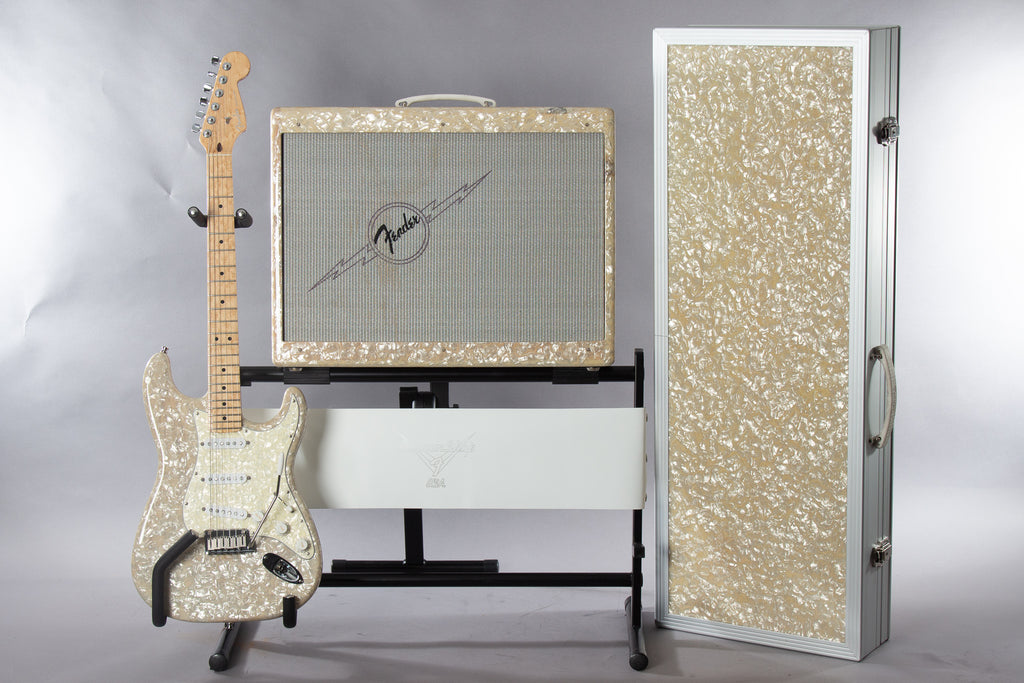 1995 Fender Custom Shop White MOTO Stratocaster & Blues Deluxe Amp Set #48 of 250