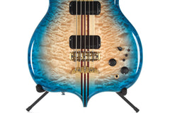 1990 Alembic Distallate 5 String Bass Caribbean Blue Burst Quilt Top -34" SCALE-