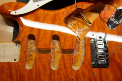 2015 Fender Custom Shop Deluxe Stratocaster Sunset Orange Transparent Quilt