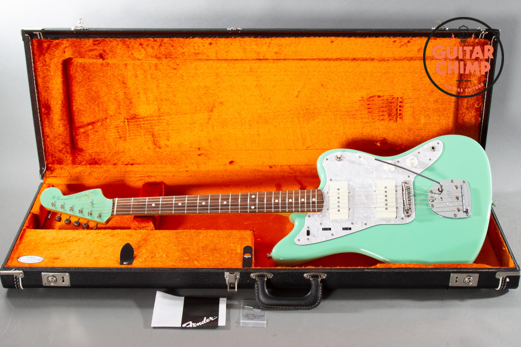 2014 Fender MIJ Jazzmaster '66 Vintage Reissue Seafoam Green w/ Matchi
