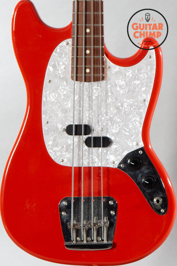 1999 Fender CIJ Japan Mustang MB98-SD Bass Fiesta Red