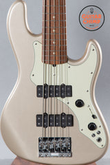 1996 Fender Roscoe Beck V 5 String Bass Guitar Shoreline Gold