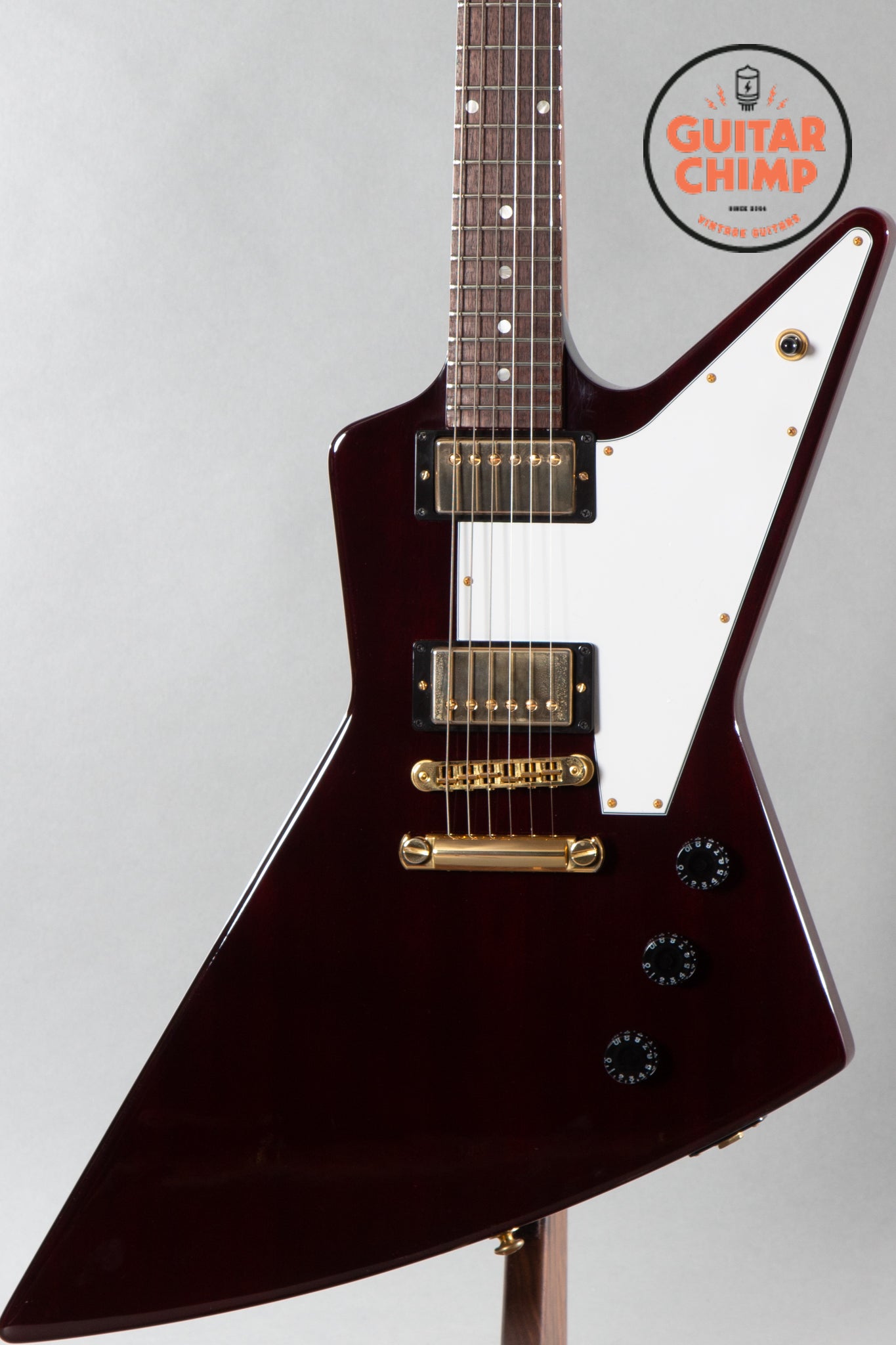 2018 Gibson Explorer Elite Aged Cherry Guitar Chimp