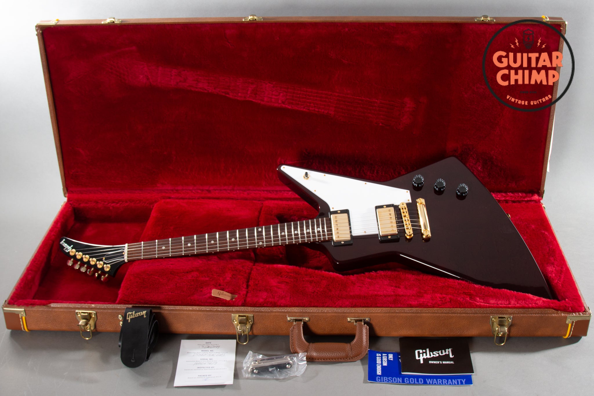 2018 Gibson Explorer Elite Aged Cherry Guitar Chimp