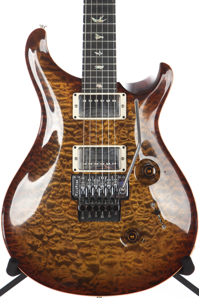 2014 PRS Paul Reed Smith Wood Library Custom 24 Floyd Rose Burnt Almond Artist Grade Quilt Top